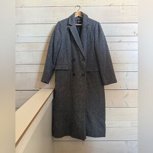 ONLY Charcoal Double-Breasted Trench Coat